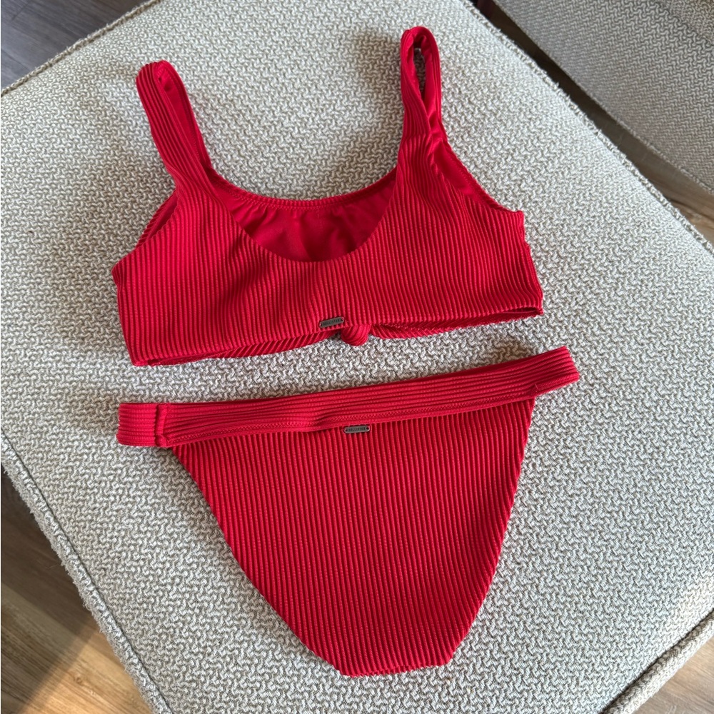 Hollister Red Ribbed Bikini Set - Picture 2 of 2